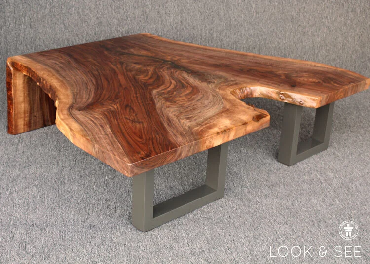 Waterfall edge on sale coffee table
